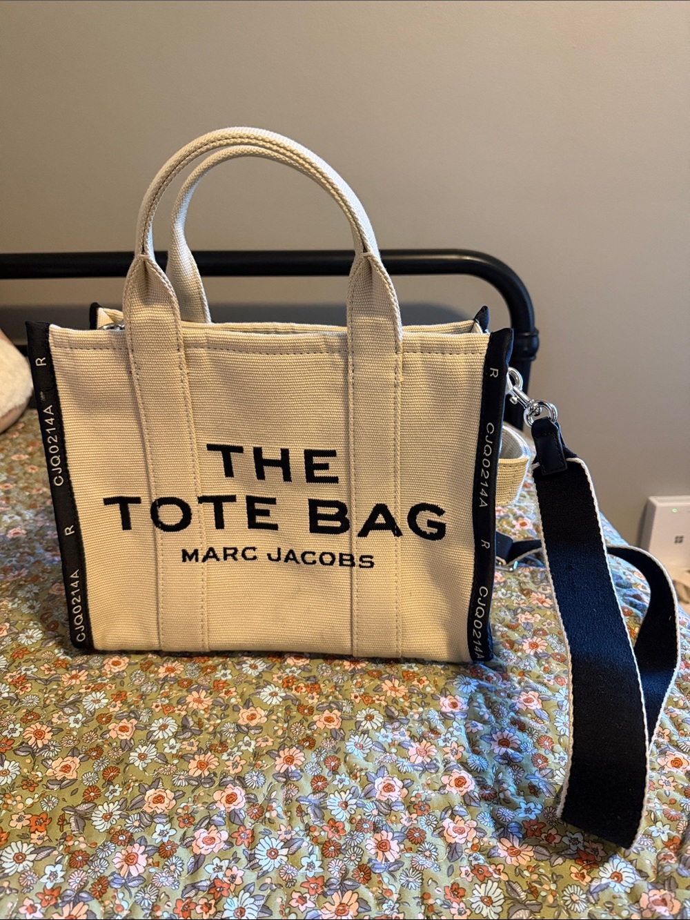 Marc Jacobs Cream Canvas Tote with Black Accents